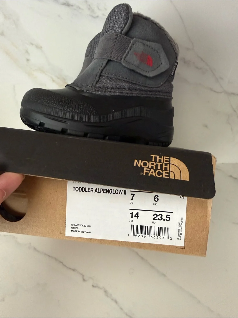 The North Face Kids' Gray Faux-Fur Snow Boots Waterproof